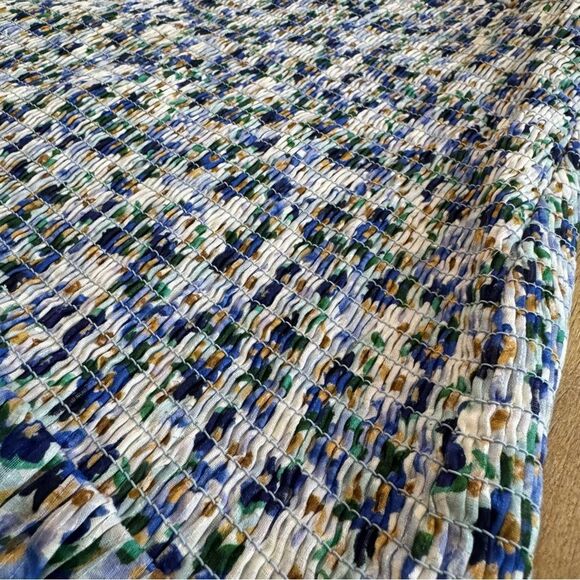 Veronica Beard Darrah Smocked Dress‎ Size 0 Floral Minidress V-Neck Ruffle Hem - Picture 12 of 14